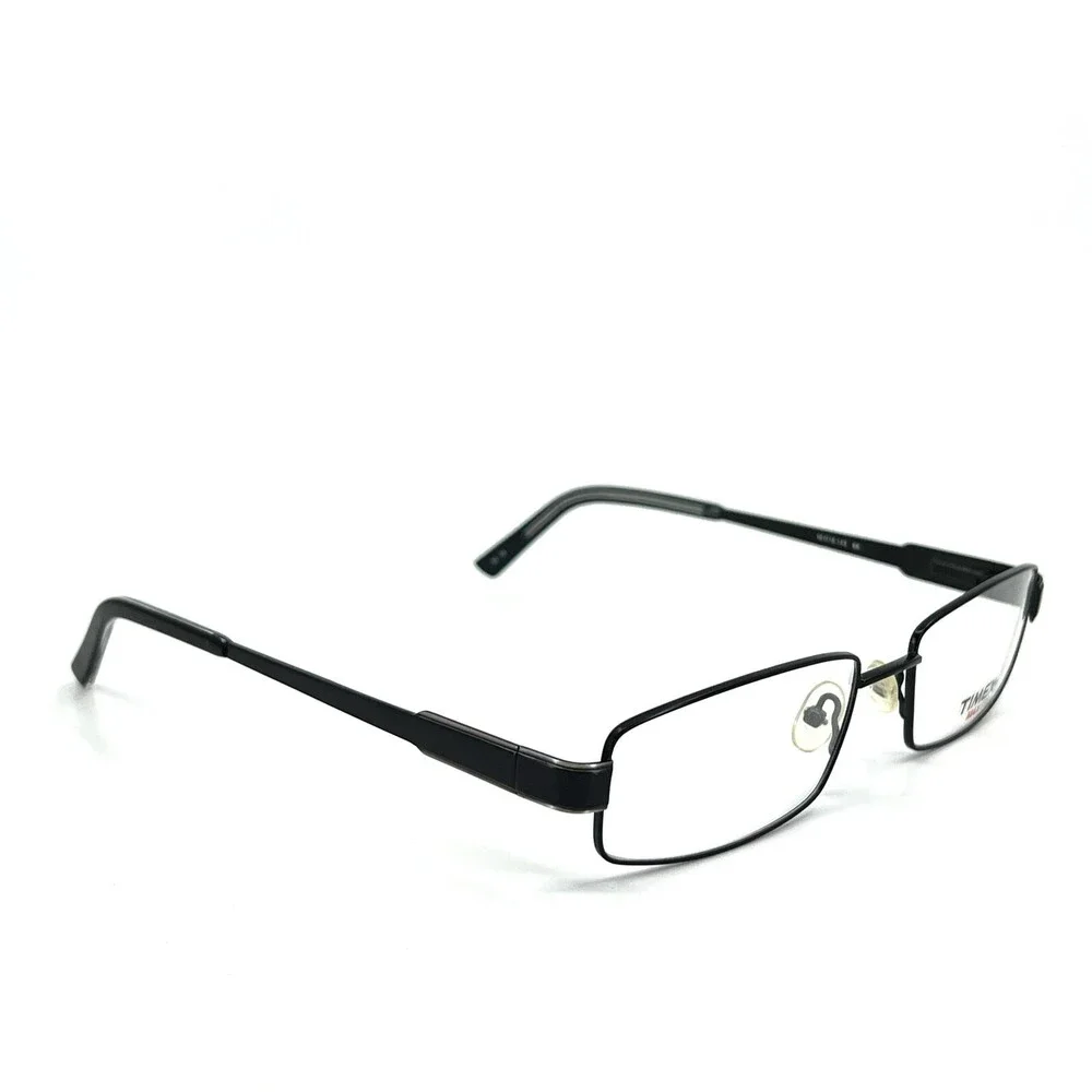 Timex L011 Eyeglasses Men's Black Metal full Rim rectangle Frames 56-18-143 mm